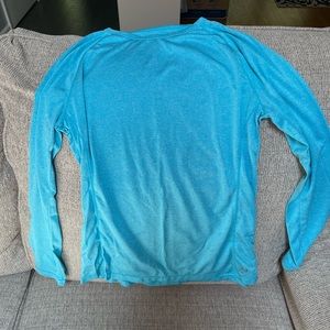 Blue Long Sleeve Crewneck Athletic Shirt